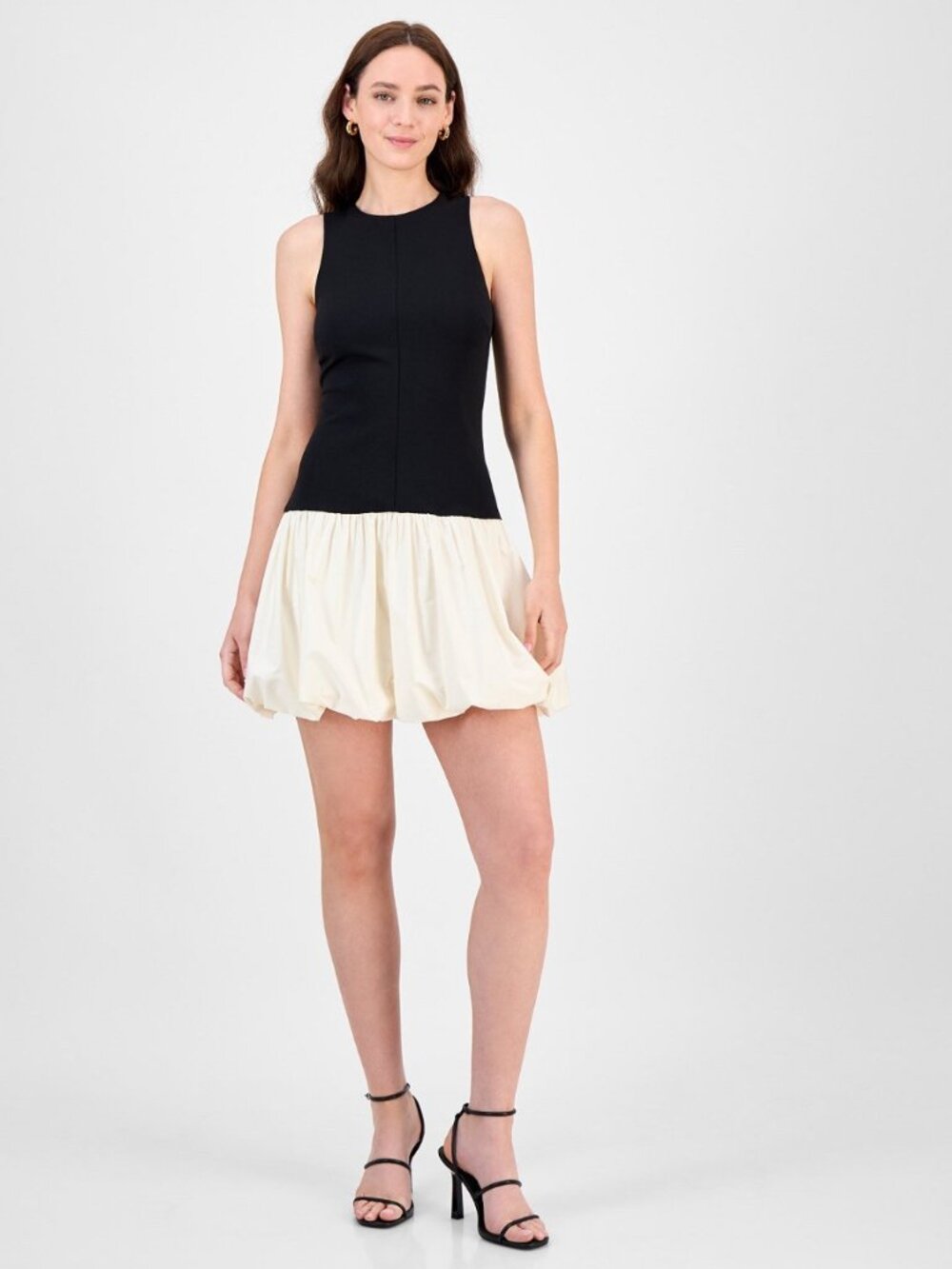 Rachel Rachel Roy Black & Ivory Sleeveless Bubble Hem Dress Size XXL $139 MSRP